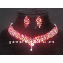 red bridal wedding jewelry sets (GWJS0437)